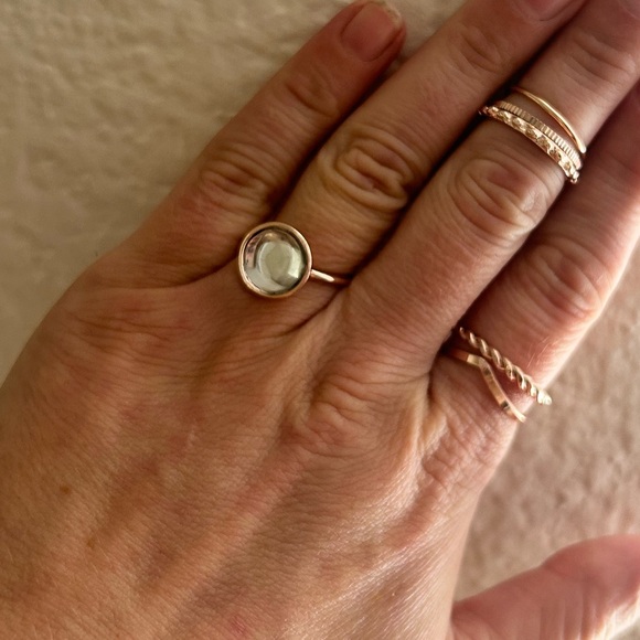 Six Piece Gold Stacking Crystal Ball Ring Set 🔮 - Picture 5 of 7